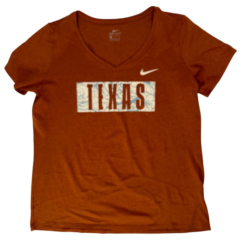 Nike Texas Longhorns T-Shirt Women's Large Orange Longhorns Dri-Fit